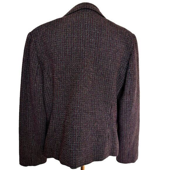 Vintage Women's Rainbow Tweed Wool Blazer Size 10 Black Adolfo Studio - Picture 3 of 6